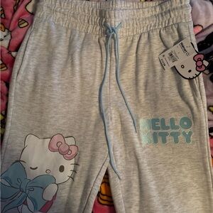 Hello Kitty Light Gray women’s/juniors Sweatpants with Blue Accents